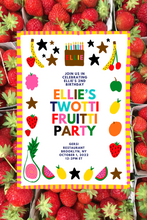 Load image into Gallery viewer, Hand-Drawn Twotti Fruitti Birthday Invitation Canva Template