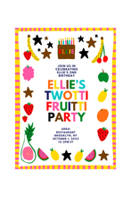 Load image into Gallery viewer, Hand-Drawn Twotti Fruitti Birthday Invitation Canva Template
