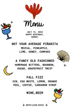 Load image into Gallery viewer, Hand-Drawn Beachy Digital Cocktail Menu Canva Template