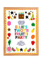 Load image into Gallery viewer, Hand-Drawn Twotti Fruitti Birthday Invitation Canva Template
